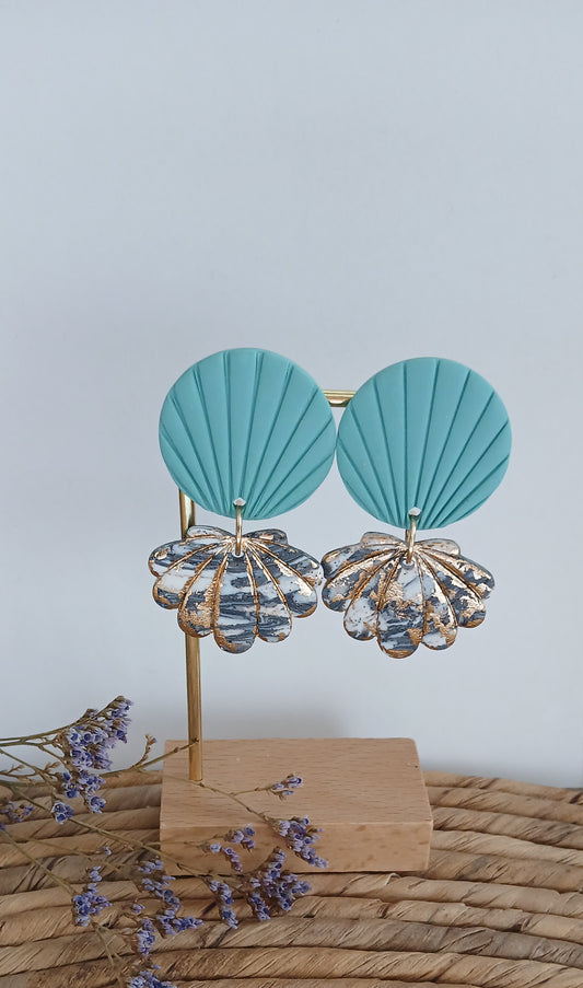 Boucles d'oreilles coquillage marbré "Shellia"