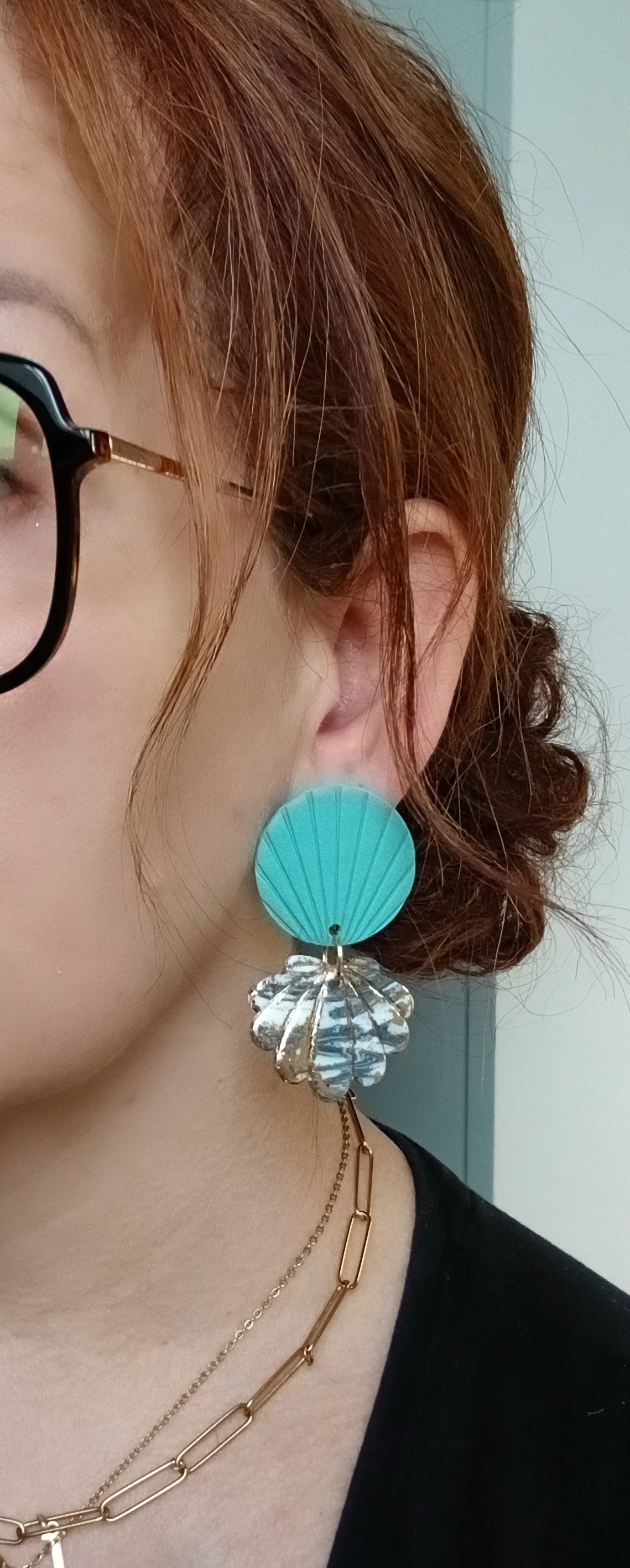 Boucles d'oreilles coquillage marbré "Shellia"