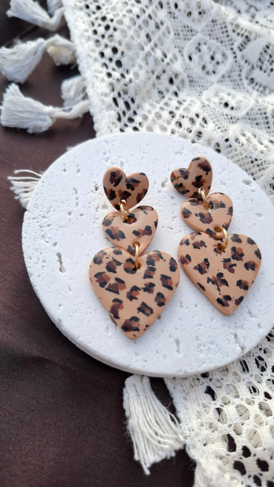 Boucles d’oreilles "Cœur Fauve"