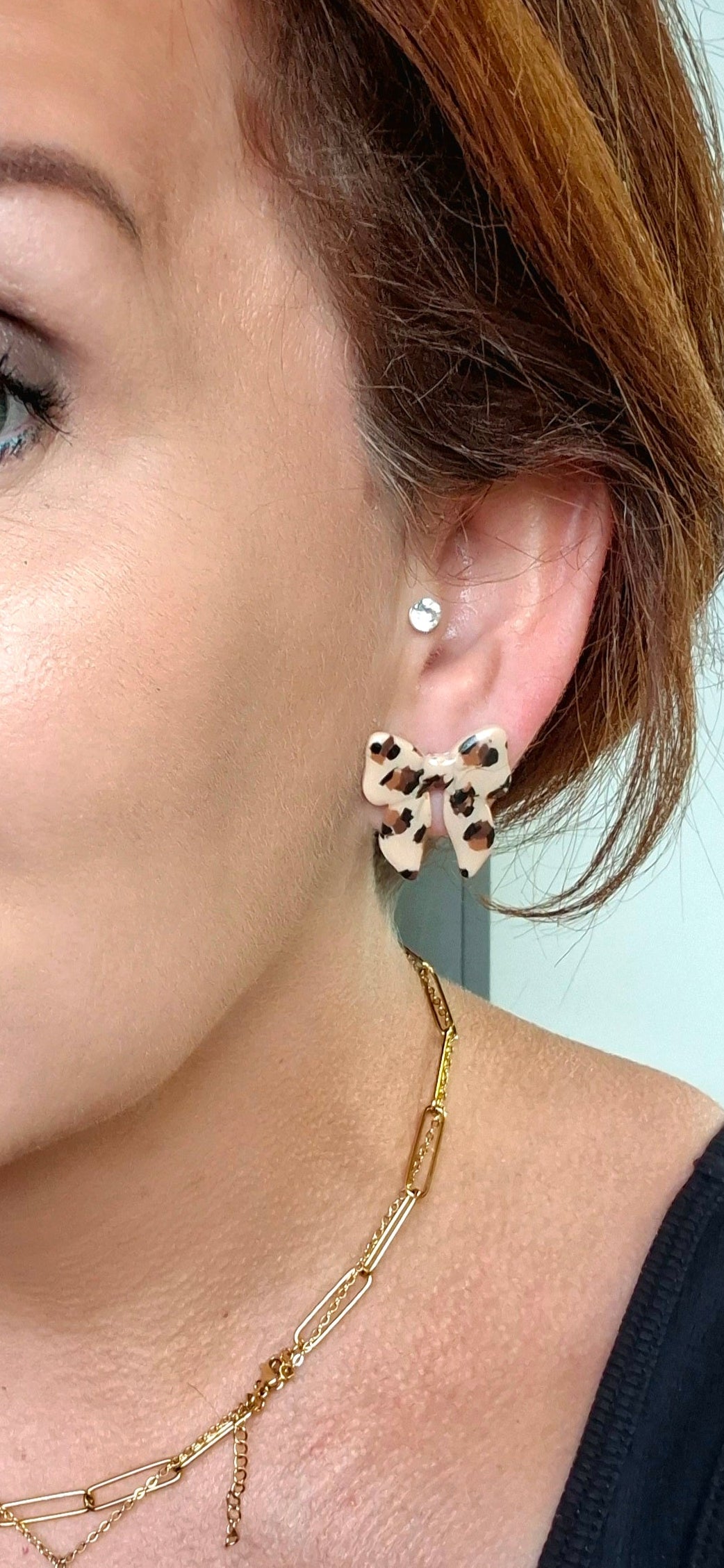 Boucles d’oreilles nœuds léopard