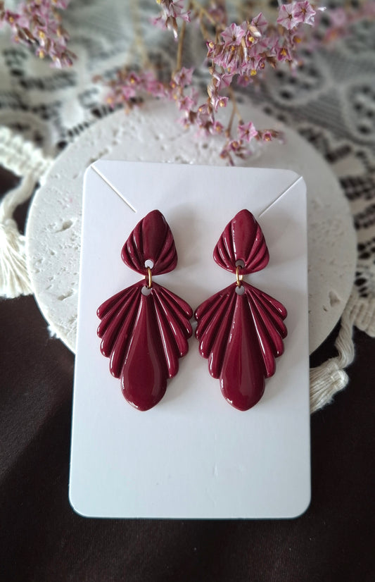 Boucles d’oreilles d'automne bordeaux