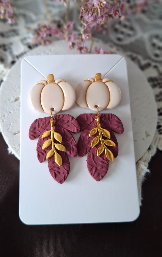 Boucles d’oreilles feuille d'automne