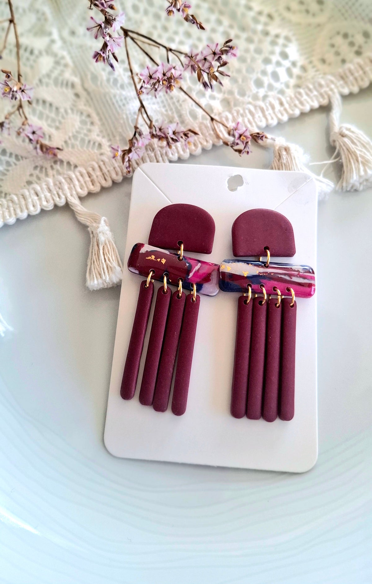 Boucles d’oreilles Burgundy