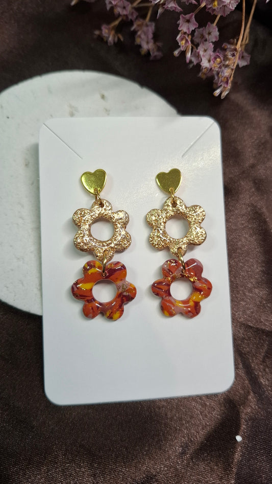 Boucles d’oreilles "Béa" couleur d'automne