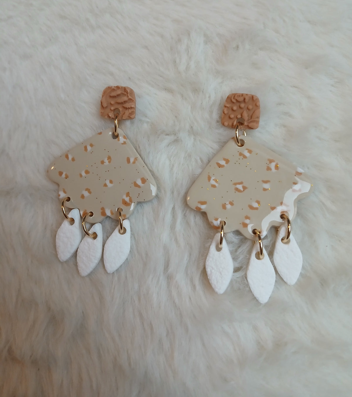 Boucles d'oreilles léopard beige "Savana"