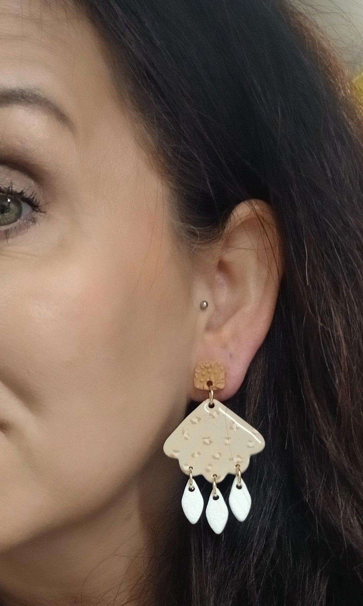 Boucles d'oreilles léopard beige "Savana"