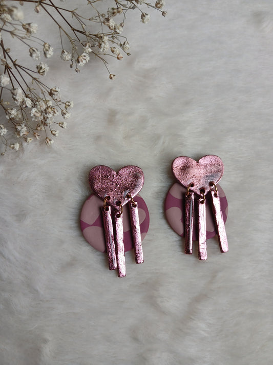 Boucles d'oreilles remplies de coeurs "Coeur Framboise"