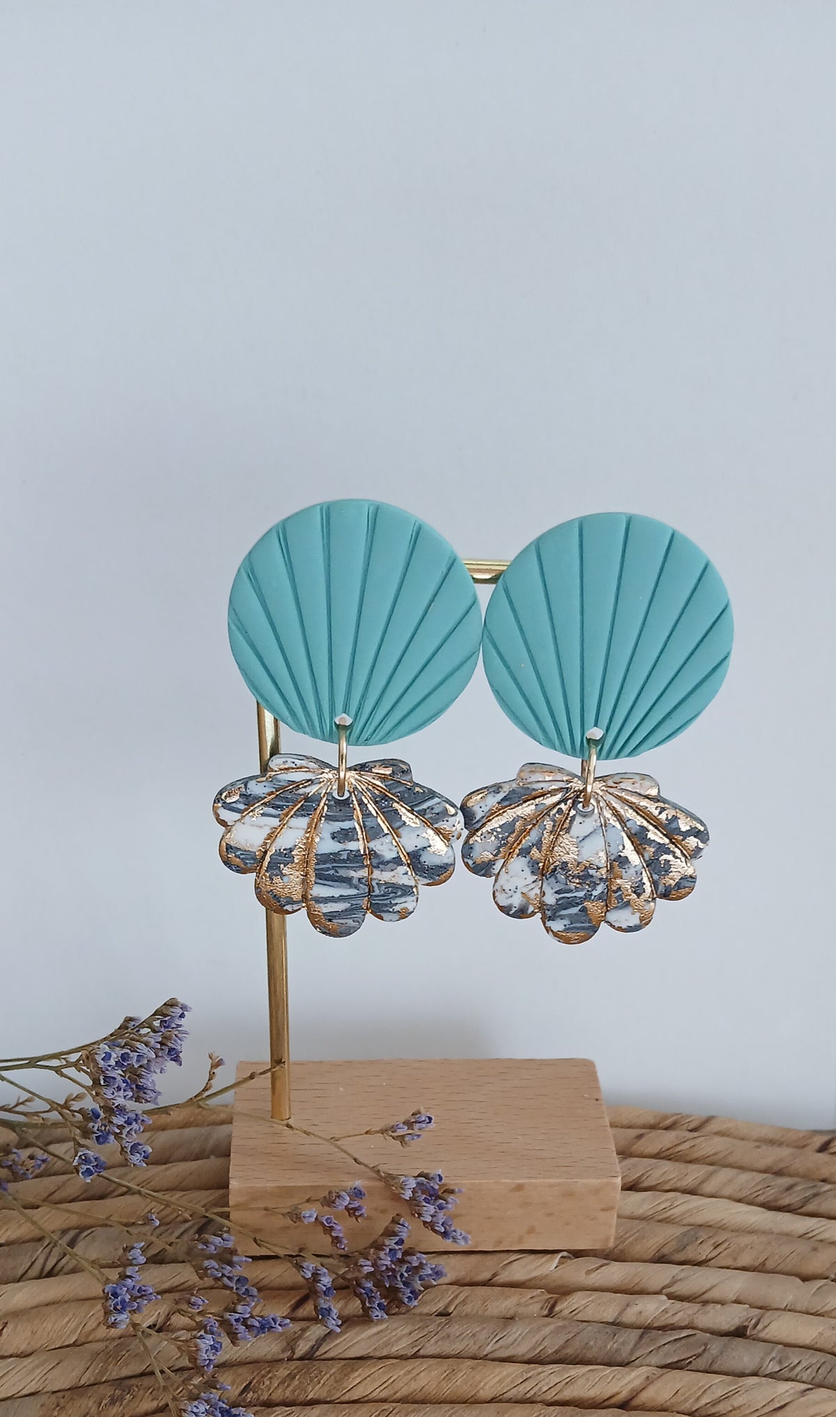 Boucles d'oreilles coquillage marbré "Shellia"