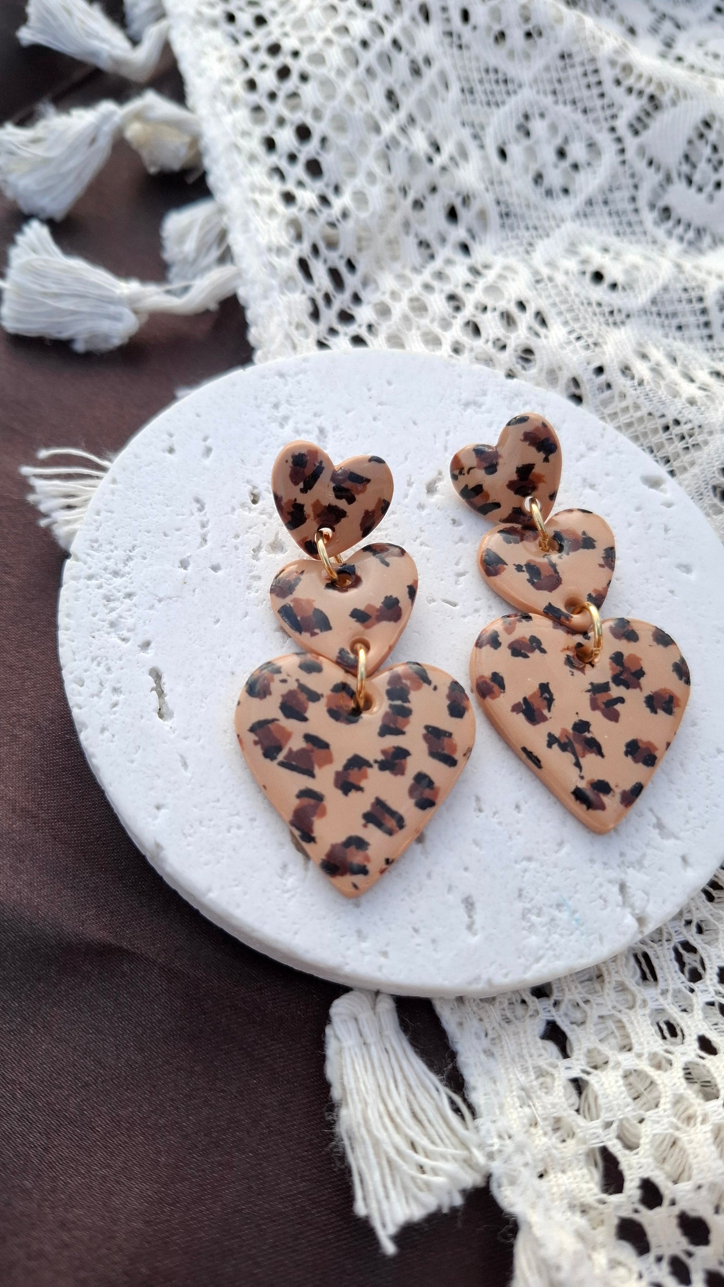 Boucles d’oreilles "Cœur Fauve"