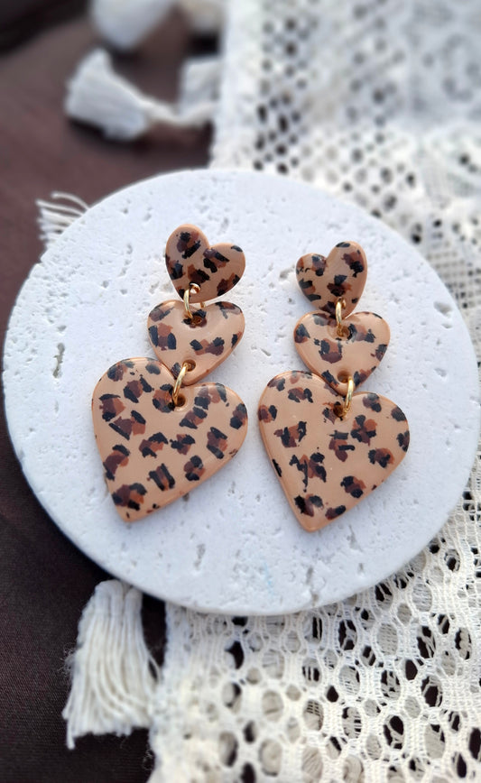 Boucles d’oreilles "Cœur Fauve"