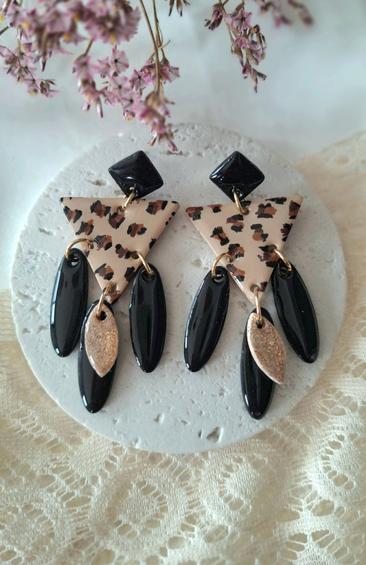 Boucles d’oreilles triangle léopard