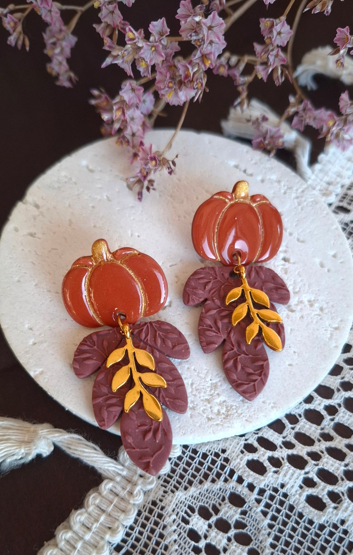 Boucles d’oreilles Feuille d'automne