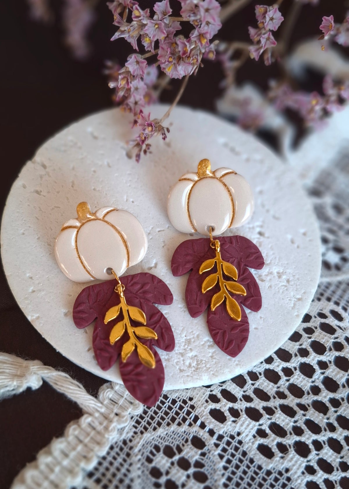 Boucles d’oreilles feuille d'automne
