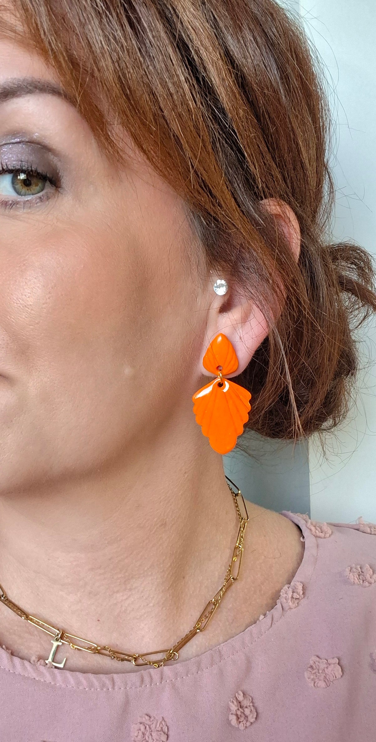 Boucles d’oreilles d'automne orange