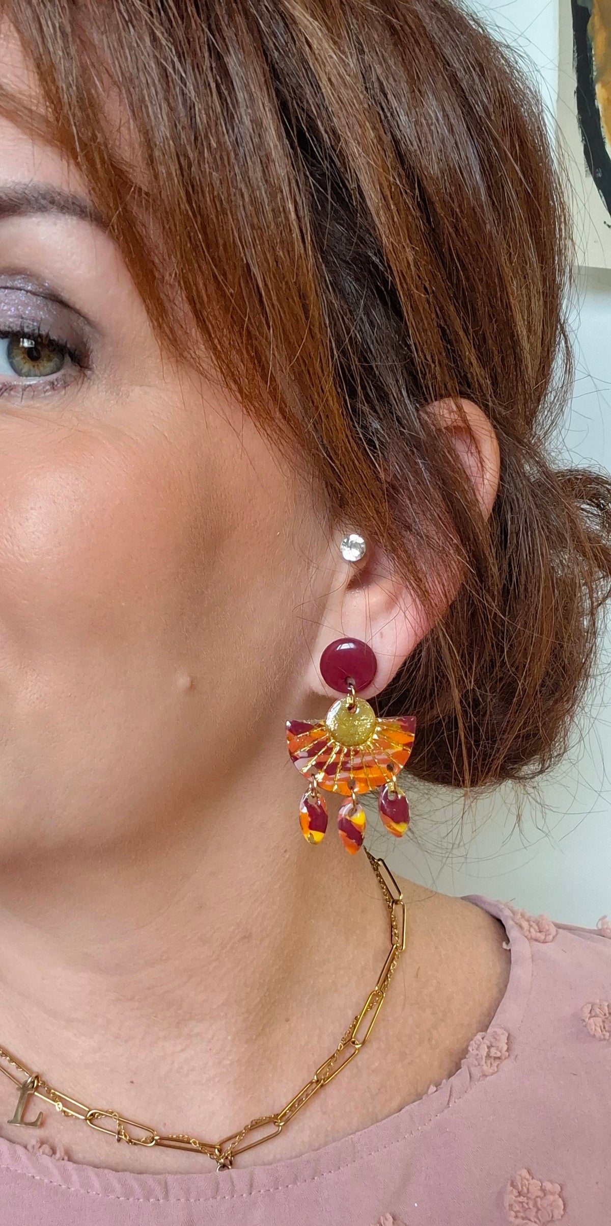 Boucles d’oreilles éventail d'automne