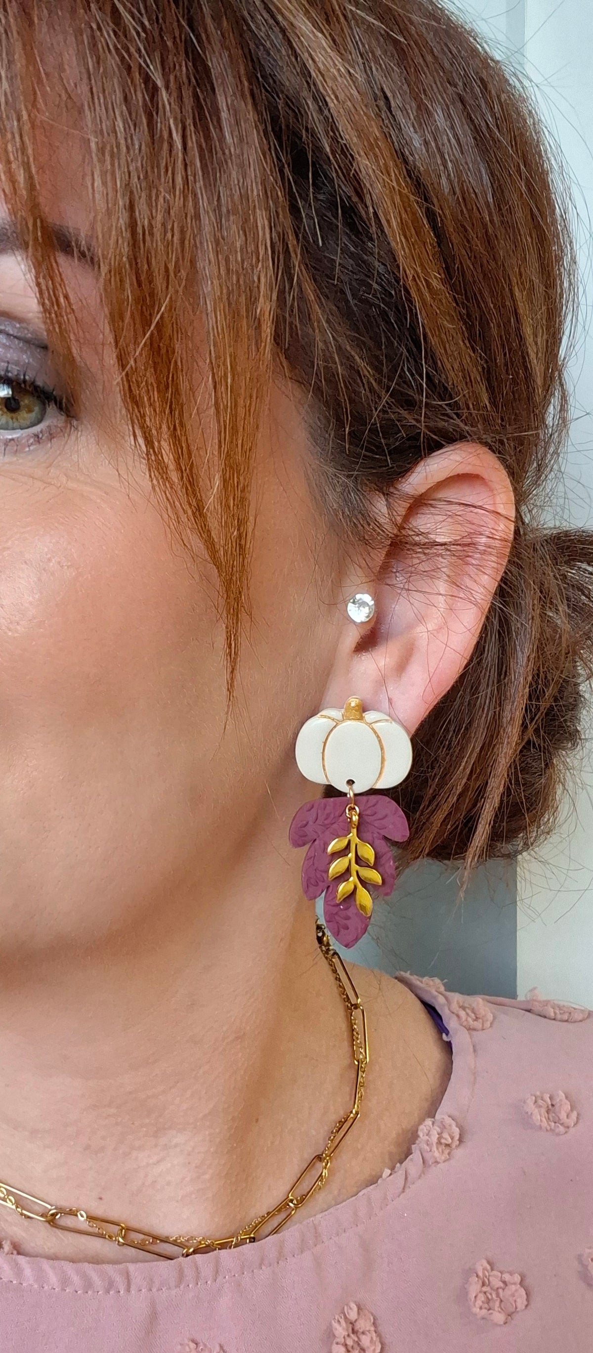 Boucles d’oreilles feuille d'automne