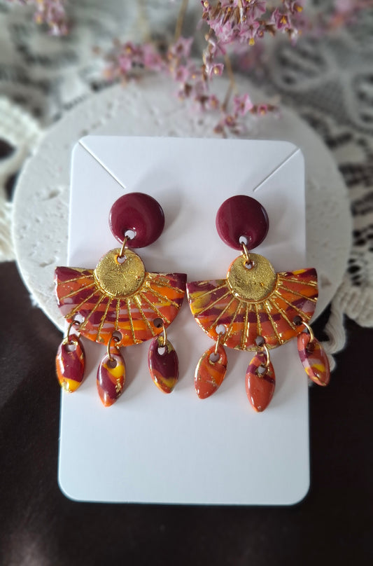 Boucles d’oreilles éventail d'automne