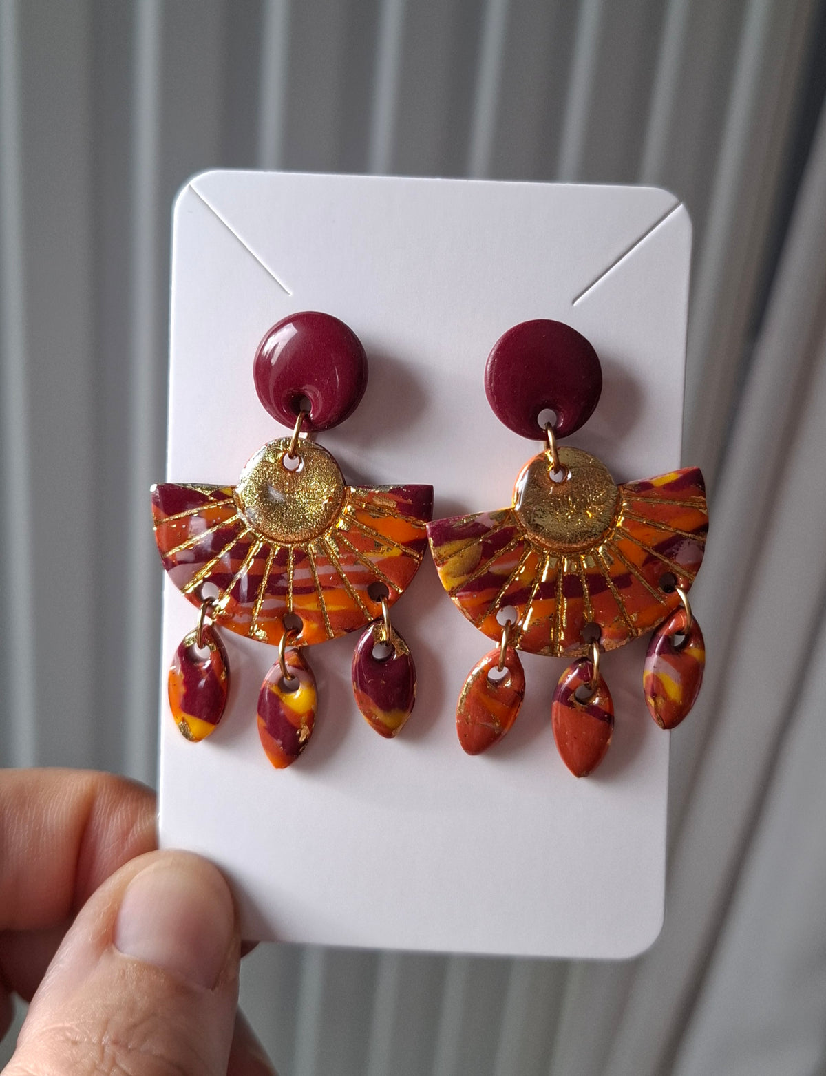 Boucles d’oreilles éventail d'automne