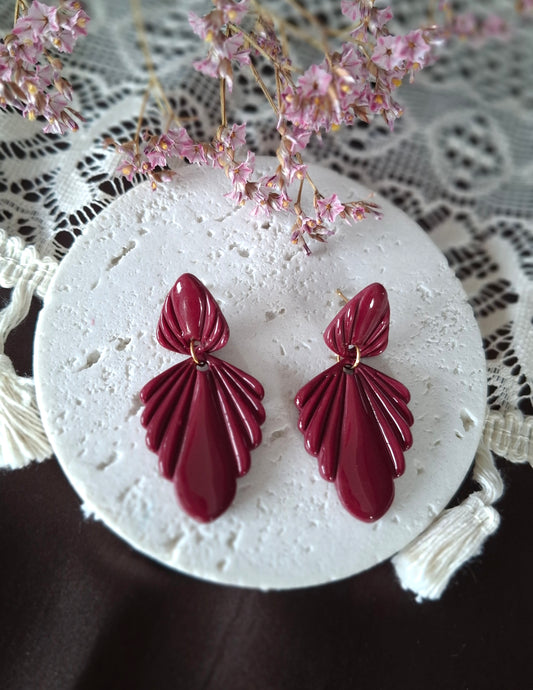 Boucles d’oreilles d'automne bordeaux