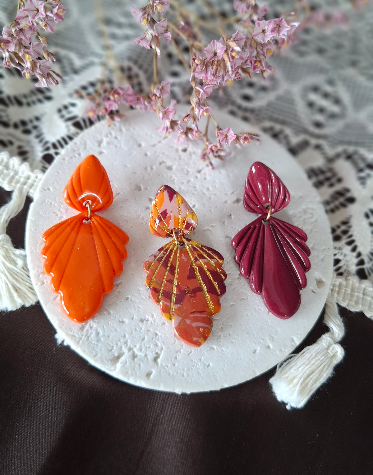 Boucles d’oreilles d'automne orange