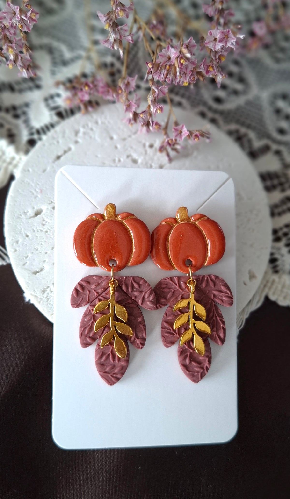 Boucles d’oreilles Feuille d'automne