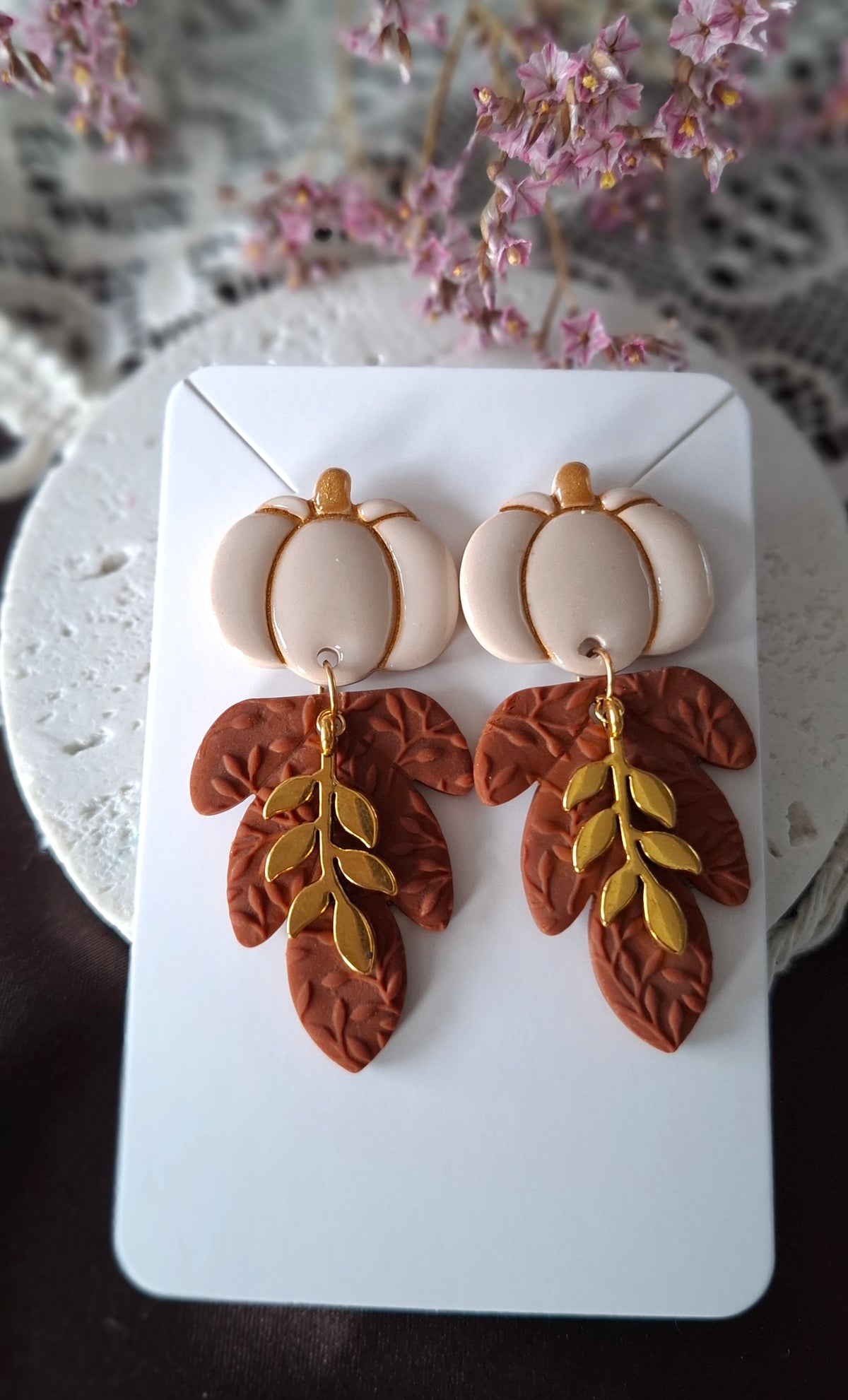 Boucles d'oreilles Feuille d'automne