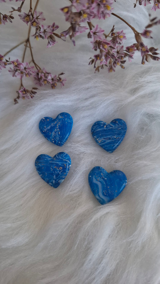 Boucle d’oreille coeur bleu et argenté "Marine Chic"