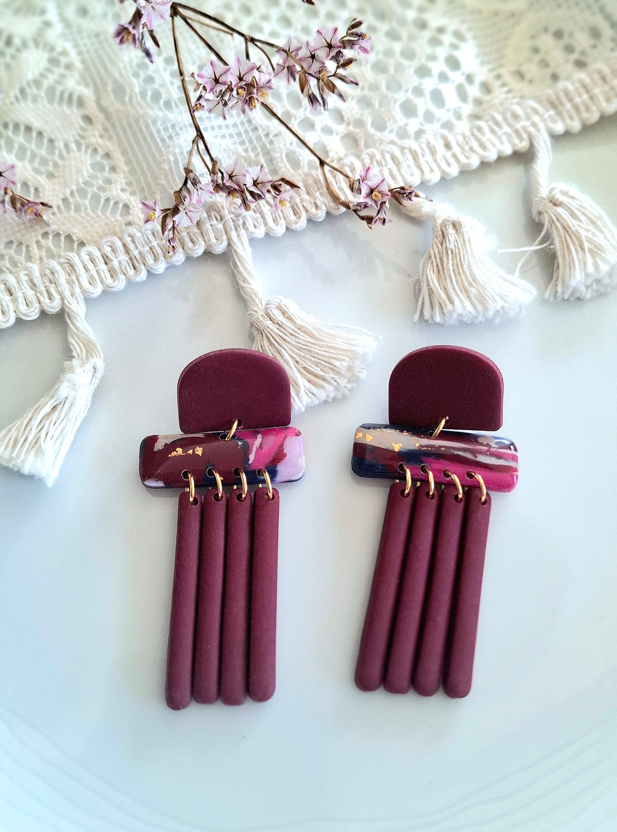 Boucles d’oreilles Burgundy