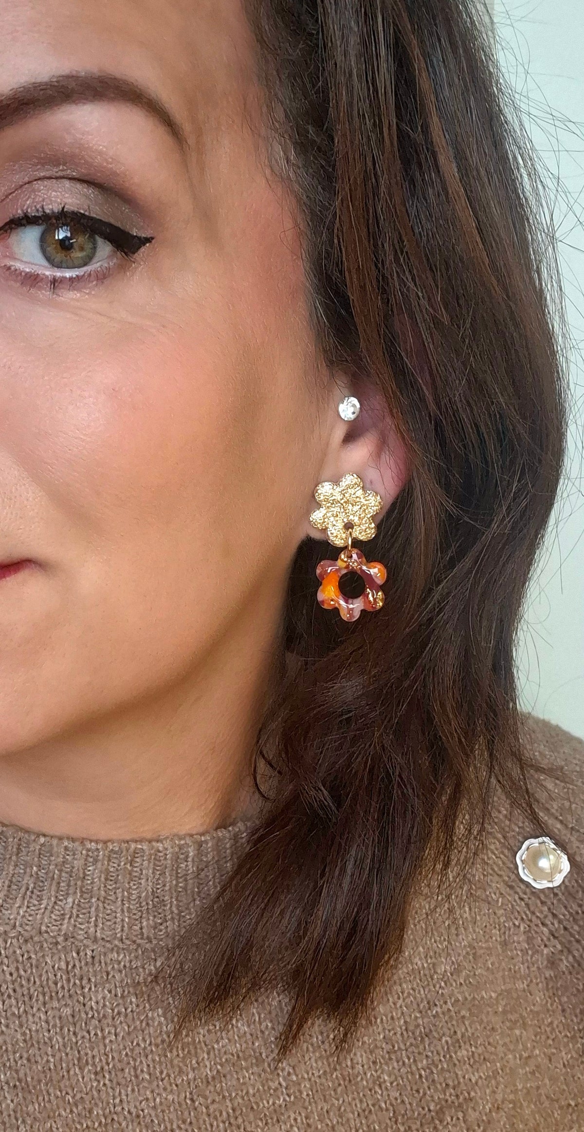 Boucles d’oreilles "Rosa" couleurs d'automne