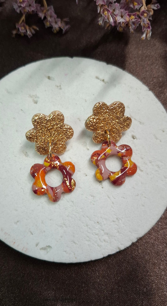 Boucles d’oreilles "Rosa" couleurs d'automne