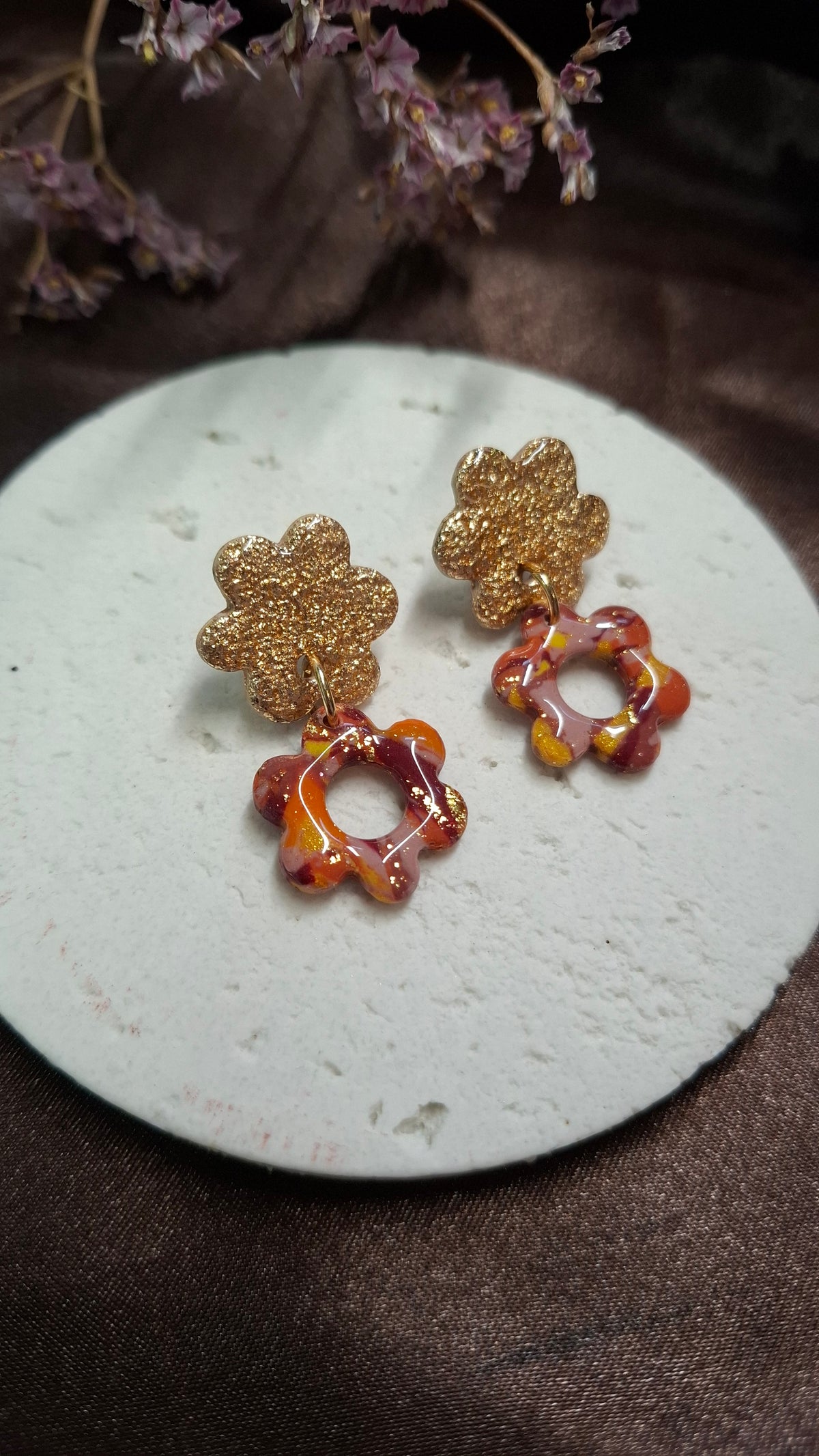 Boucles d’oreilles "Rosa" couleurs d'automne
