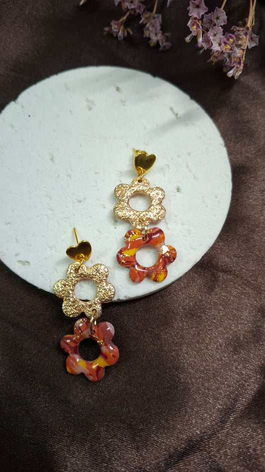 Boucles d’oreilles "Béa" couleur d'automne