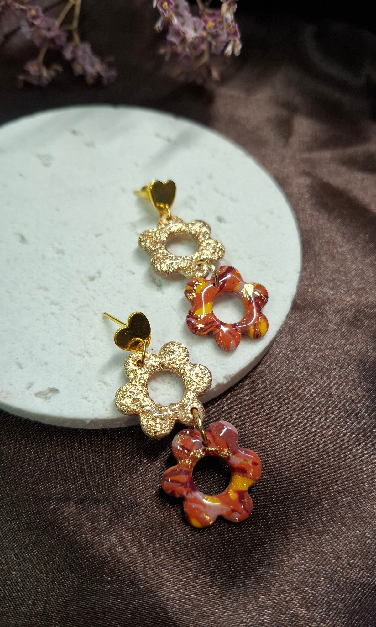 Boucles d’oreilles "Béa" couleur d'automne