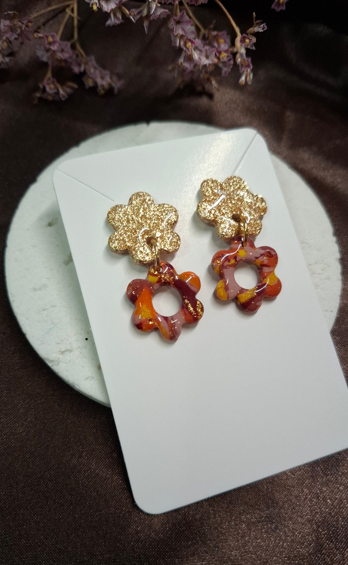 Boucles d’oreilles "Rosa" couleurs d'automne