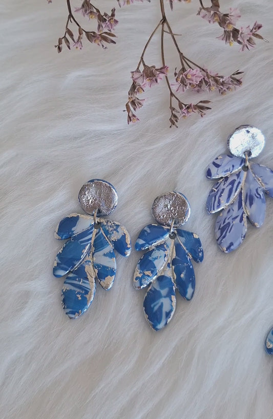 Boucles d’oreilles feuille Marine Chic